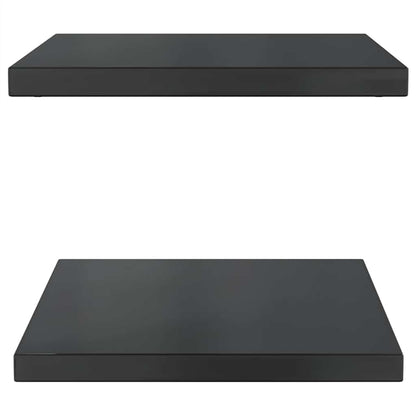 Wall Shelves 2 pcs 50x40x3 cm Black Stainless Steel