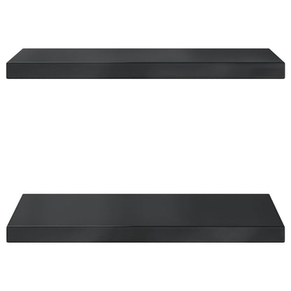 Wall Shelves 2 pcs 50x30x3 cm Black Stainless Steel