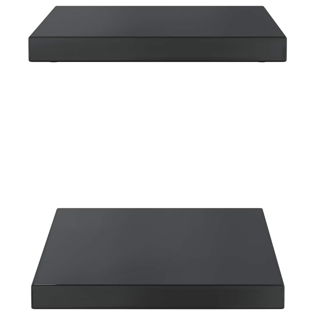 Wall Shelves 2 pcs 50x30x3 cm Black Stainless Steel