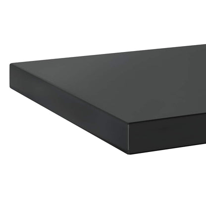 Wall Shelves 2 pcs 50x30x3 cm Black Stainless Steel