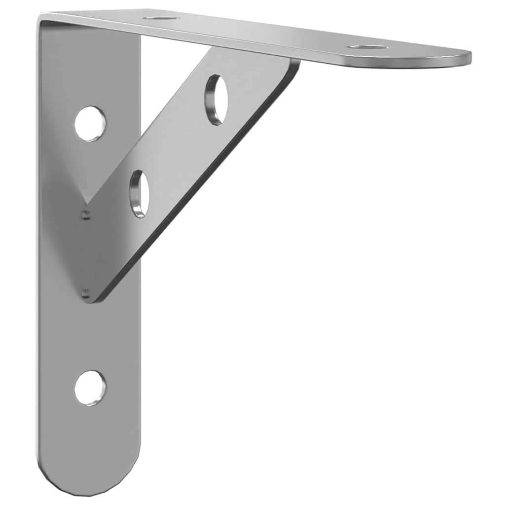 Shelf Brackets 4 pcs 15x2.5x11.5 cm Silver Stainless Steel