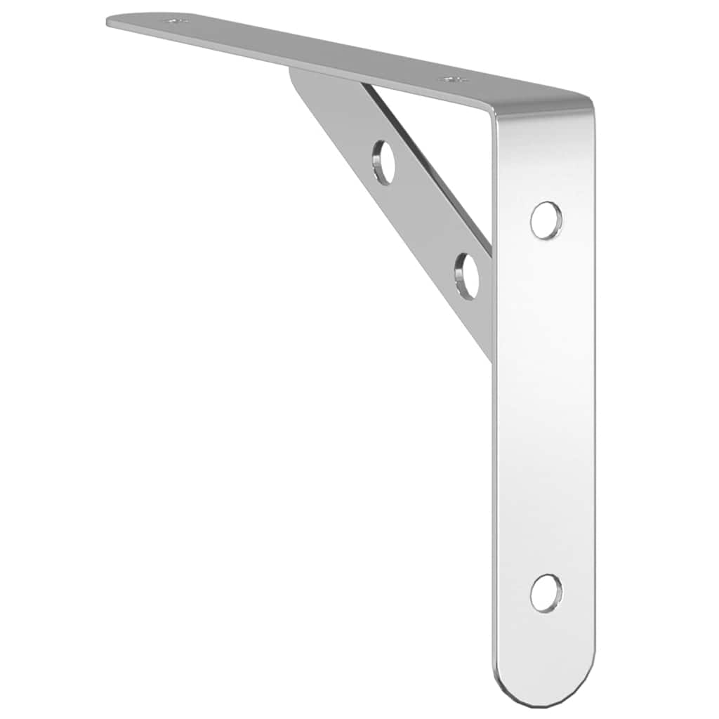 Shelf Brackets 4 pcs 20x2.5x14 cm Silver Stainless Steel