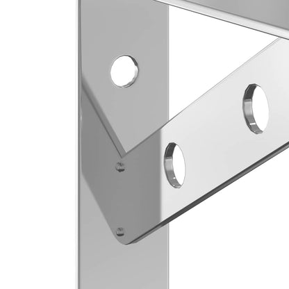 Shelf Brackets 4 pcs 20x2.5x14 cm Silver Stainless Steel