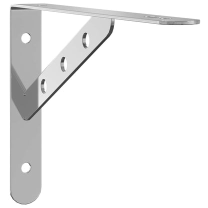 Shelf Brackets 4 pcs 23.5x2.5x15.5 cm Silver Stainless Steel