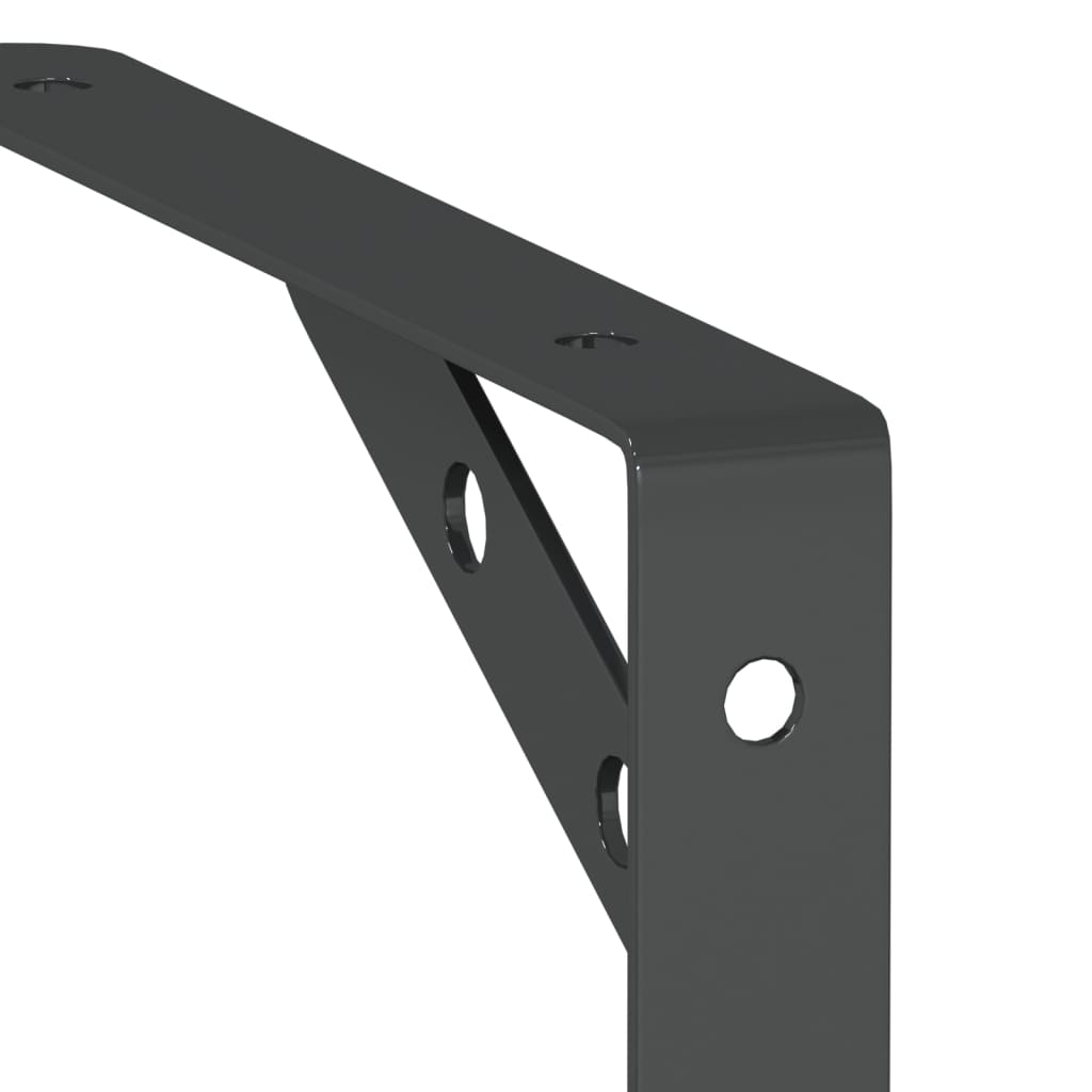 Shelf Brackets 4 pcs 20x2.5x14 cm Black Stainless Steel