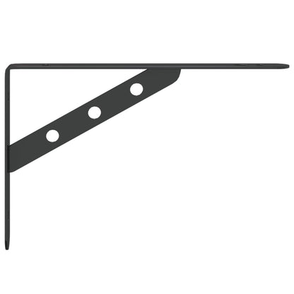 Shelf Brackets 4 pcs 23.5x2.5x15.5 cm Black Stainless Steel