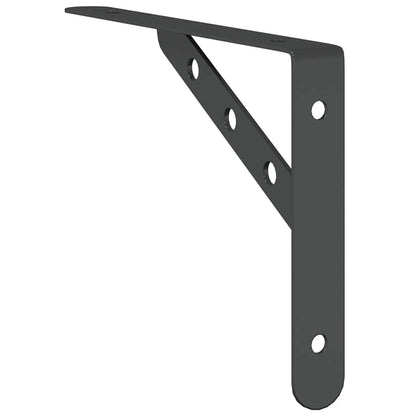 Shelf Brackets 4 pcs 23.5x2.5x15.5 cm Black Stainless Steel