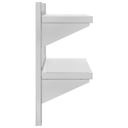 2-Tier Wall Shelf 75x23.5x60 cm Silver Stainless Steel