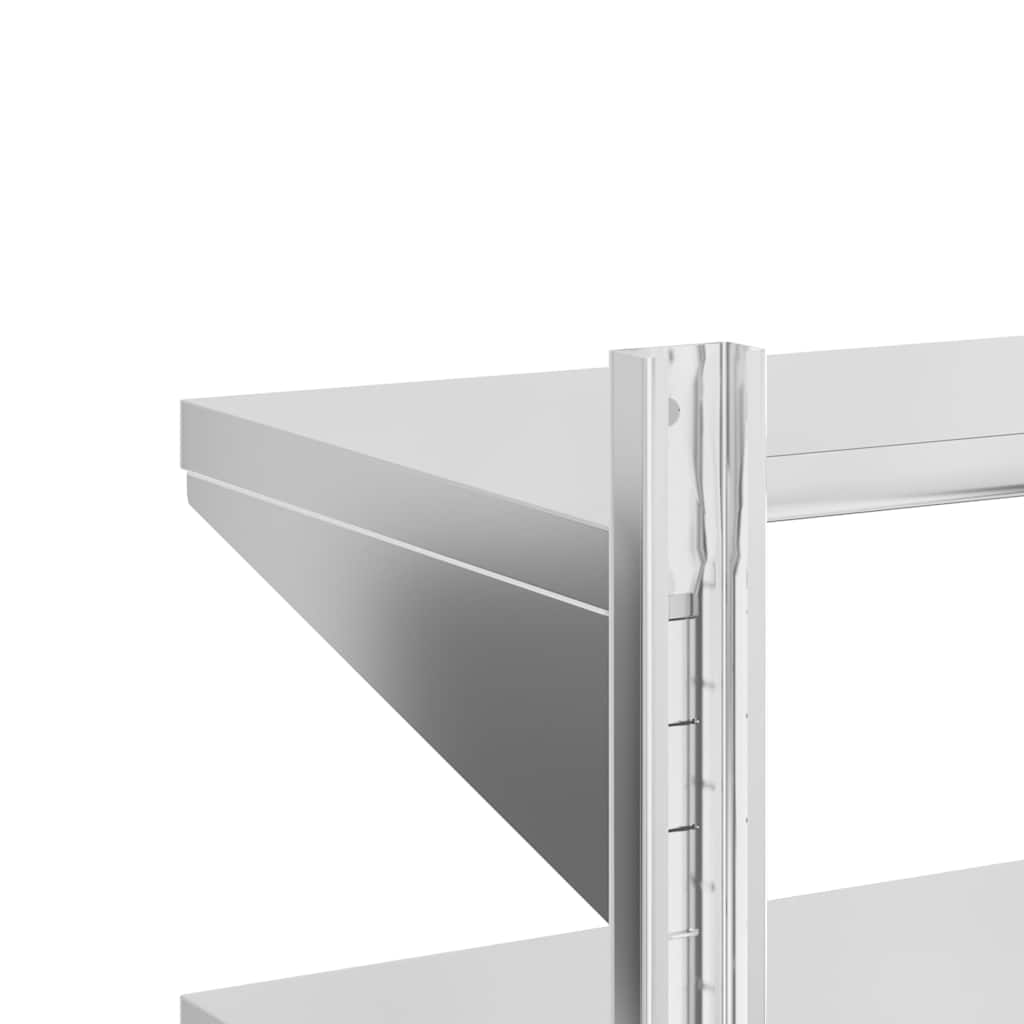 2-Tier Wall Shelf 50x23.5x60 cm Silver Stainless Steel