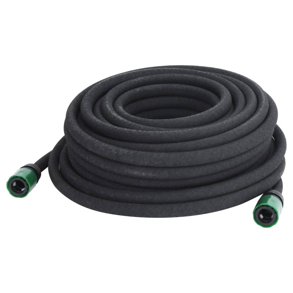 Garden Soaker Hose Black 0.6" 25 m Rubber