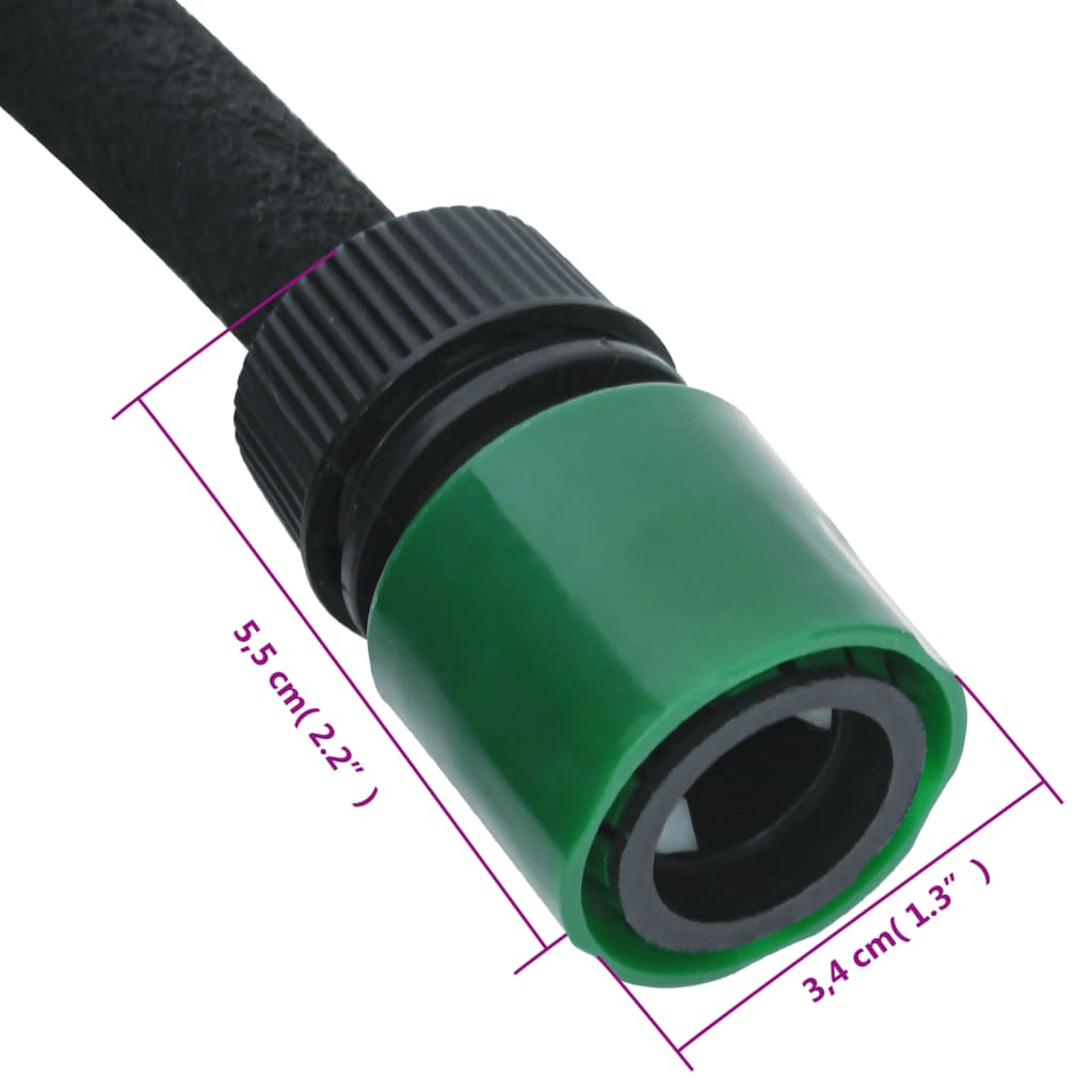 Garden Soaker Hose Black 0.6" 25 m Rubber