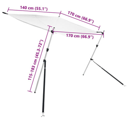 T-Top Shade Extension White 170x170x(115-183) cm