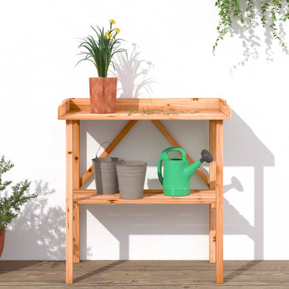 Plant Table with Shelf Brown 78x38x82.5 cm Solid Wood Fir