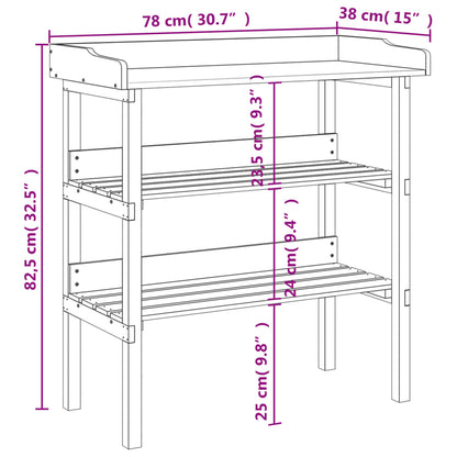 Plant Table with Shelves Grey 78x38x82.5 cm Solid Wood Fir