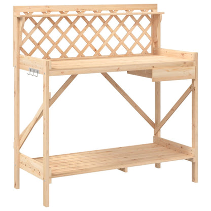 Potting Bench with Trellis Solid Wood Fir