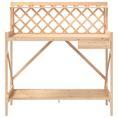 Potting Bench with Trellis Solid Wood Fir