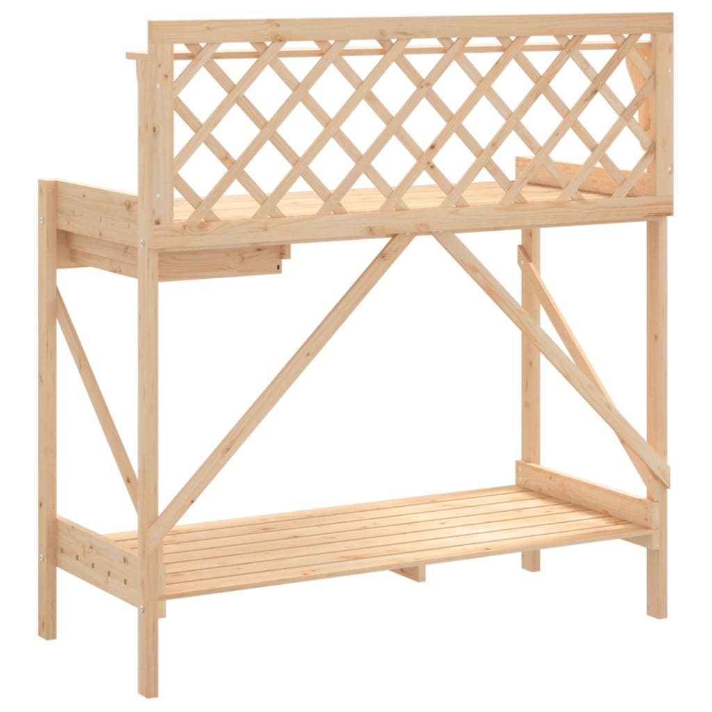 Potting Bench with Trellis Solid Wood Fir