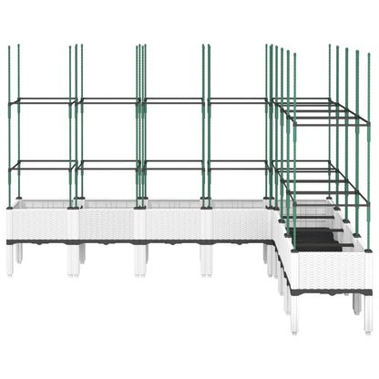 Garden Planter with Trellis White 200x160x142.5 cm PP