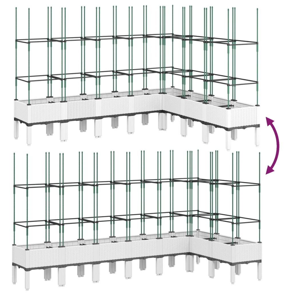 Garden Planter with Trellis White 200x160x142.5 cm PP