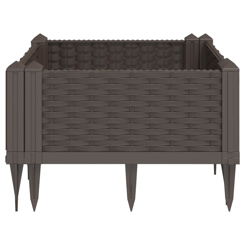 Garden Planter with Pegs Brown 42.5x42.5x28.5 cm PP