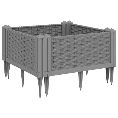 Garden Planter with Pegs Light Grey 42.5x42.5x28.5 cm PP