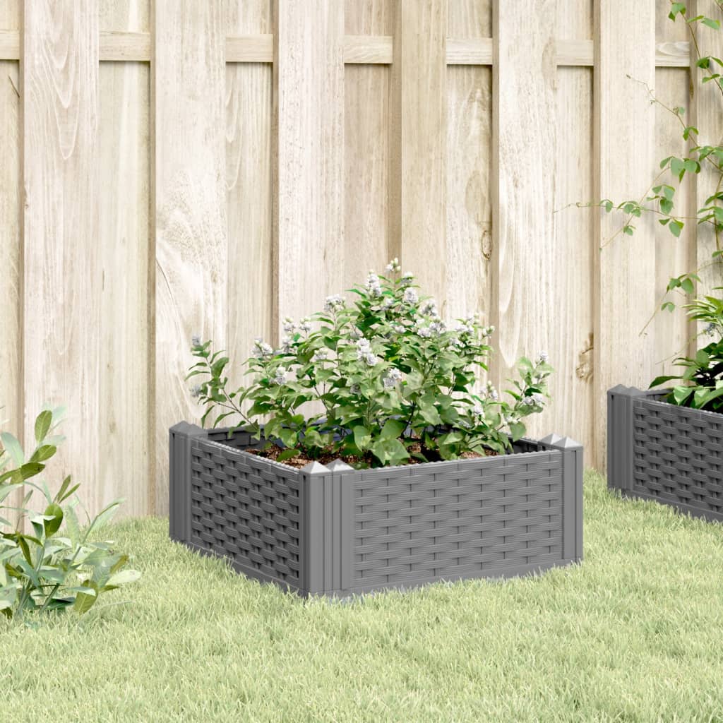 Garden Planter with Pegs Light Grey 42.5x42.5x28.5 cm PP