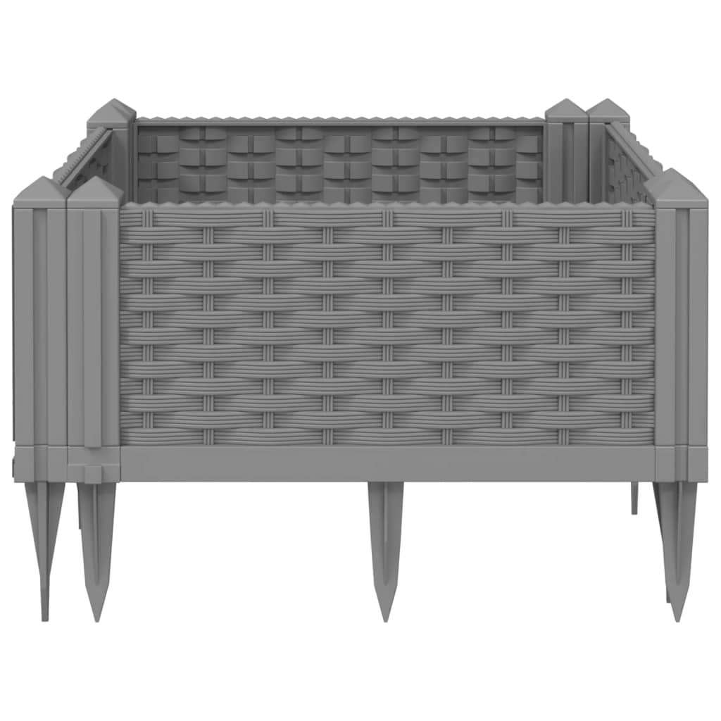 Garden Planter with Pegs Light Grey 42.5x42.5x28.5 cm PP