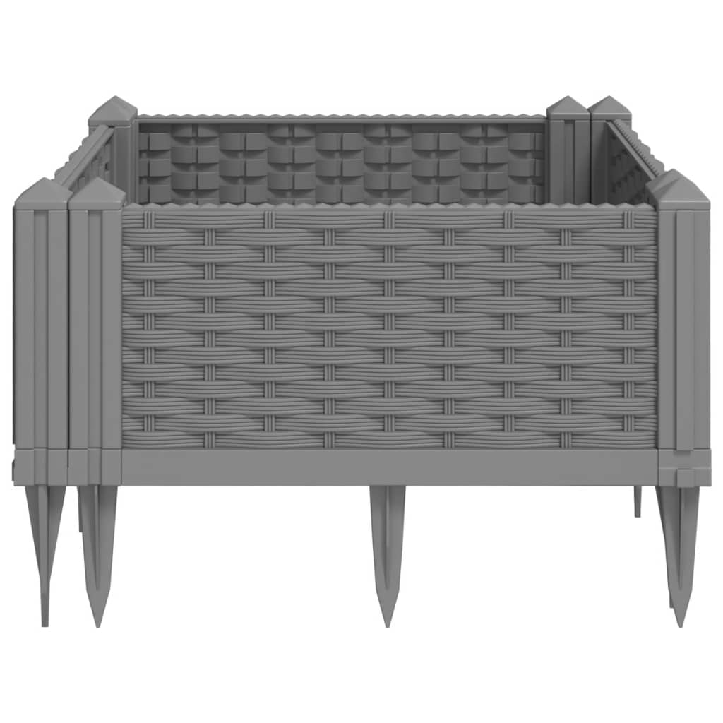 Garden Planter with Pegs Light Grey 42.5x42.5x28.5 cm PP