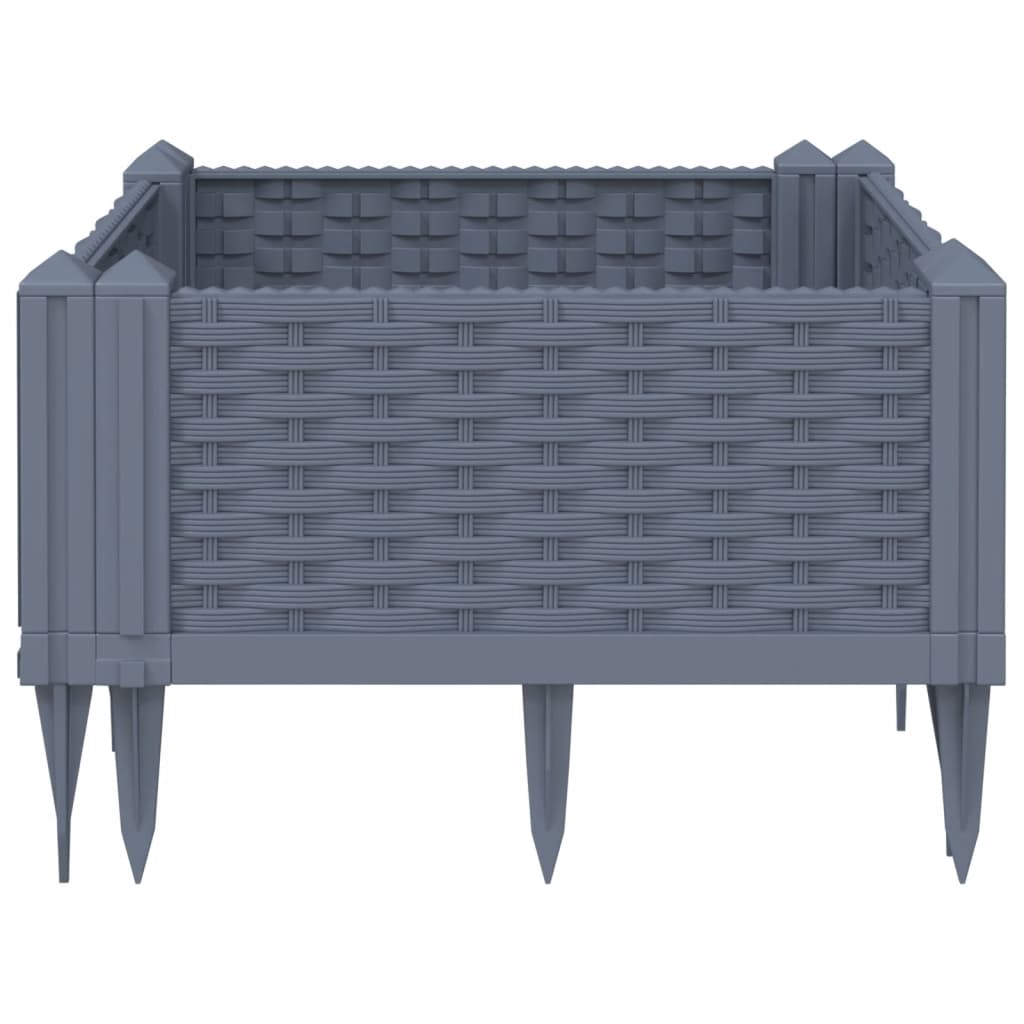 Garden Planter with Pegs Grey 42.5x42.5x28.5 cm PP