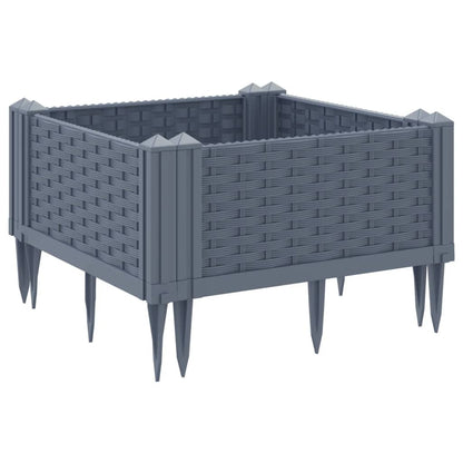 Garden Planter with Pegs Grey 42.5x42.5x28.5 cm PP