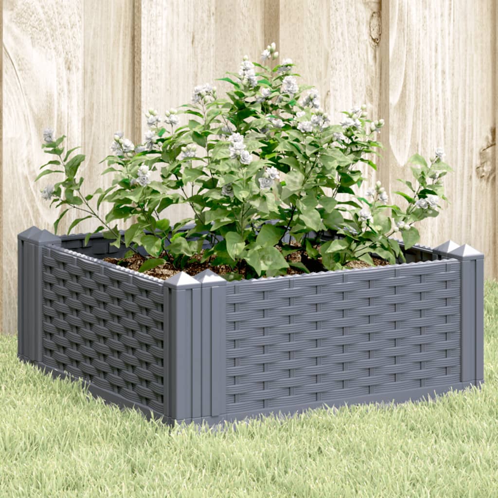 Garden Planter with Pegs Grey 42.5x42.5x28.5 cm PP