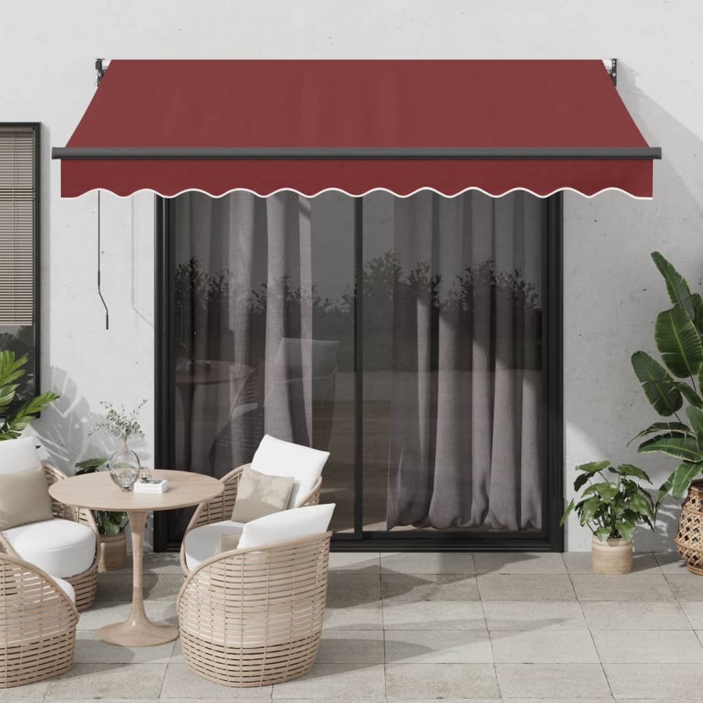 Manual Retractable Awning Burgundy 300x250 cm