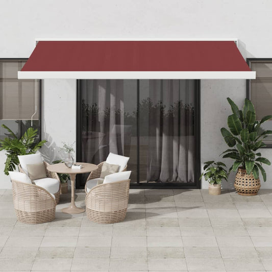 Manual Retractable Awning Burgundy 450x300 cm