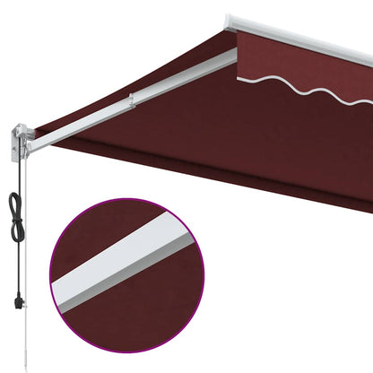 Automatic Retractable Awning Burgundy 350x250 cm