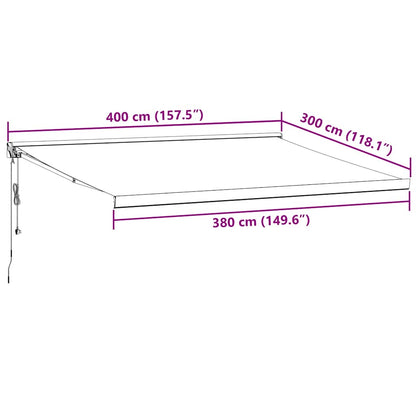 Automatic Retractable Awning Burgundy 400x300 cm