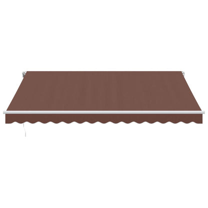 Manual Retractable Awning with LED Brown 400x300 cm