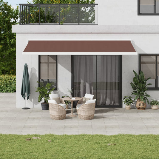 Manual Retractable Awning Brown 500x300 cm