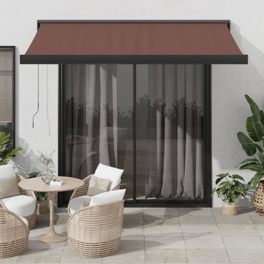 Manual Retractable Awning Brown 350x250 cm