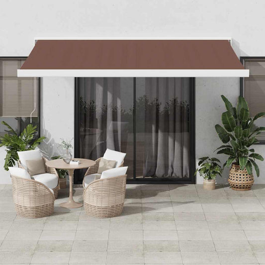 Automatic Retractable Awning Brown 400x300 cm