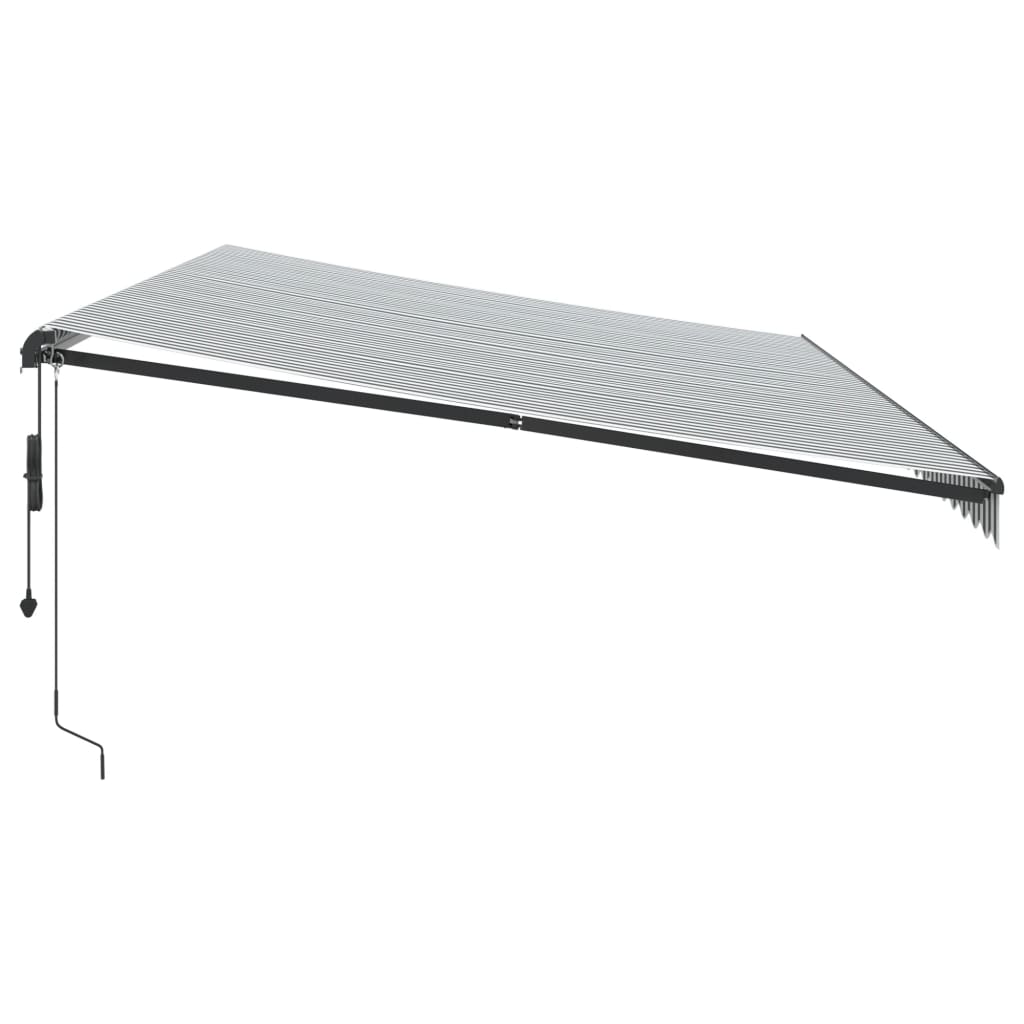 Automatic Retractable Awning Anthracite and White 600x350 cm