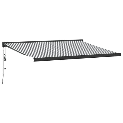 Retractable Awning Anthracite and White 4x3 m Fabric&Aluminium