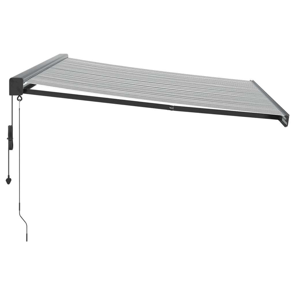 Retractable Awning Anthracite and White 4x3 m Fabric&Aluminium