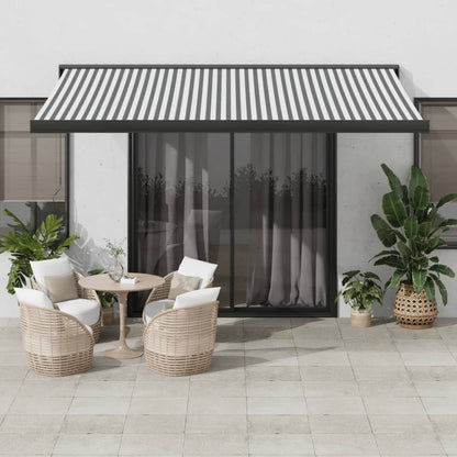 Retractable Awning Anthracite and White 4x3 m Fabric&Aluminium