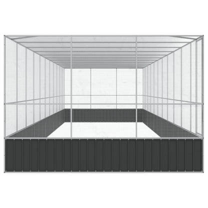 Aviary with Extension Silver 1139x307x212 cm Steel