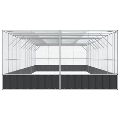 Aviary with Extension Silver 1246x414x212 cm Steel