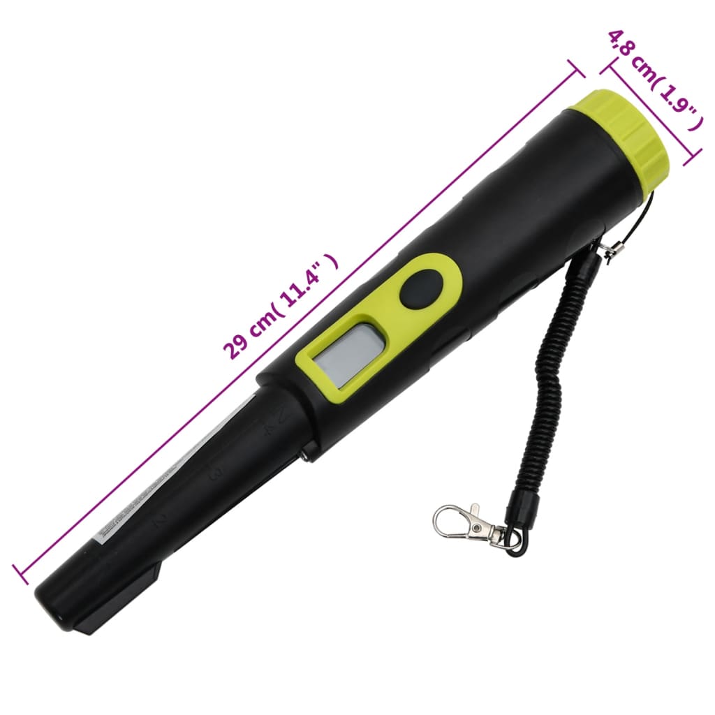 Pinpointer Metal Detector with LCD Display Black and Yellow