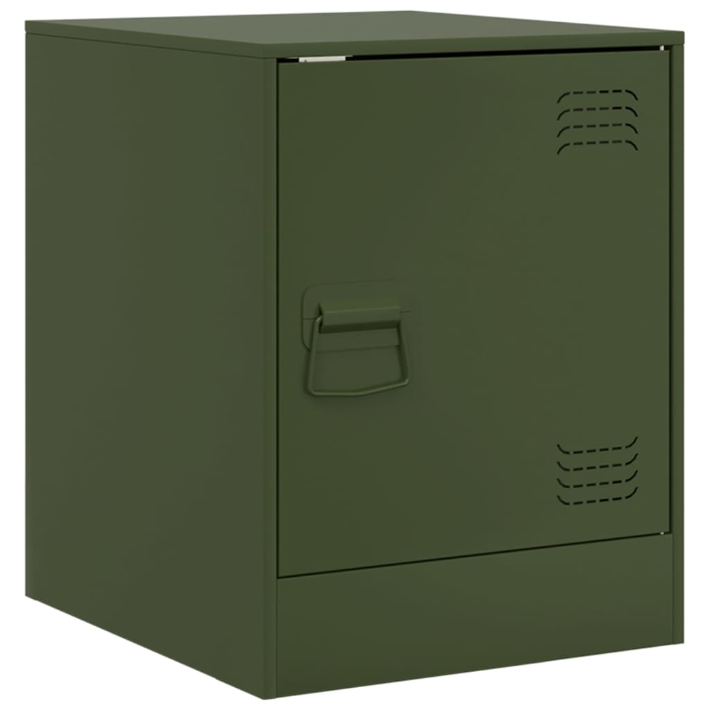 Bedside Cabinet Olive Green 34.5x39x44 cm Steel