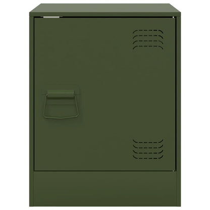 Bedside Cabinet Olive Green 34.5x39x44 cm Steel