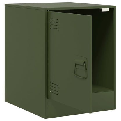 Bedside Cabinet Olive Green 34.5x39x44 cm Steel