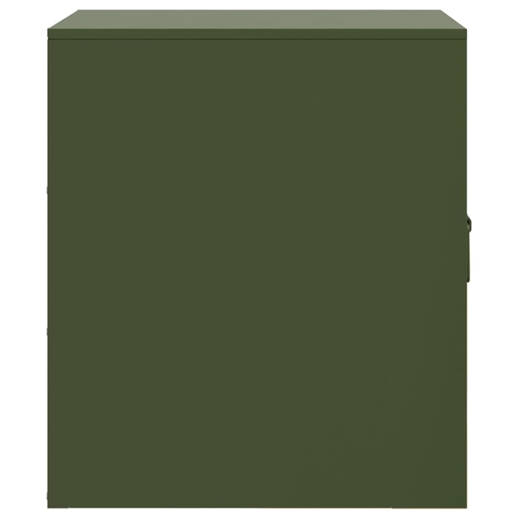 Bedside Cabinet Olive Green 34.5x39x44 cm Steel